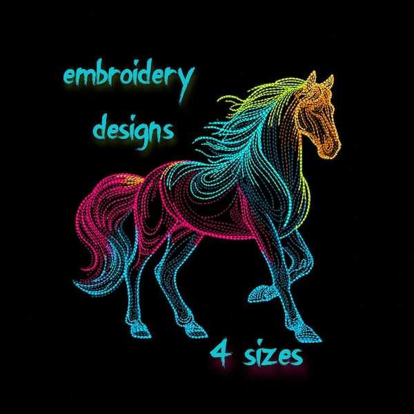 Diseño de bordado Caballo, Diseños de bordado Arcoiris