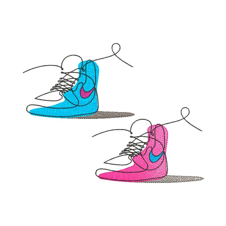 Sports Embroidery Design Nike Shoe Embroidery Designs Etsy