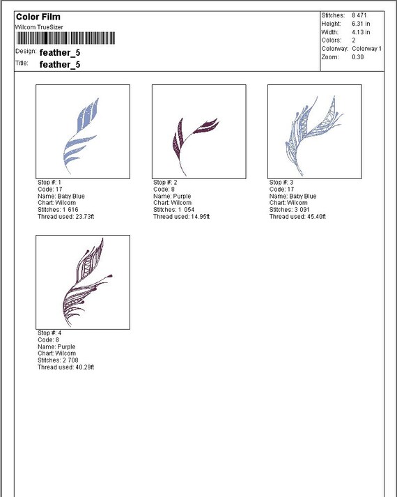 Wilcom Thread Chart