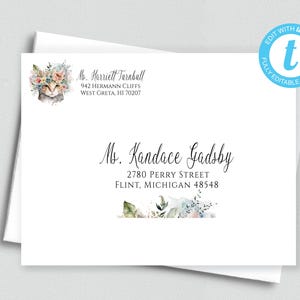 Printable Editable Address and Return Labels/Avery Label 5263 & 8160/Templett/Address Label Template/Custom Digital Address Label/ADDY 11
