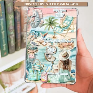 Beach Day Printable Kindle Insert US Letter & A4/Beach Kindle Insert/Beach Vacation Clear Case Kindle Insert/Digital Kindle Insert/INSERT9