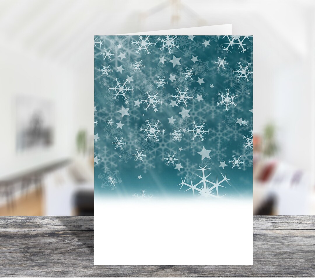 Snowflakes 4x6 Printable Portrait Flat Note Card With Envelope 1487 ...