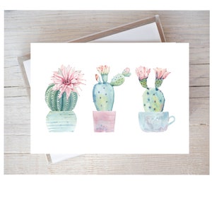 3.5x5.5 Carte de note de tente portrait imprimable et carte de tente paysage Cactus 1413/Enveloppe imprimable/Petite carte de note vierge/Carte imprimable