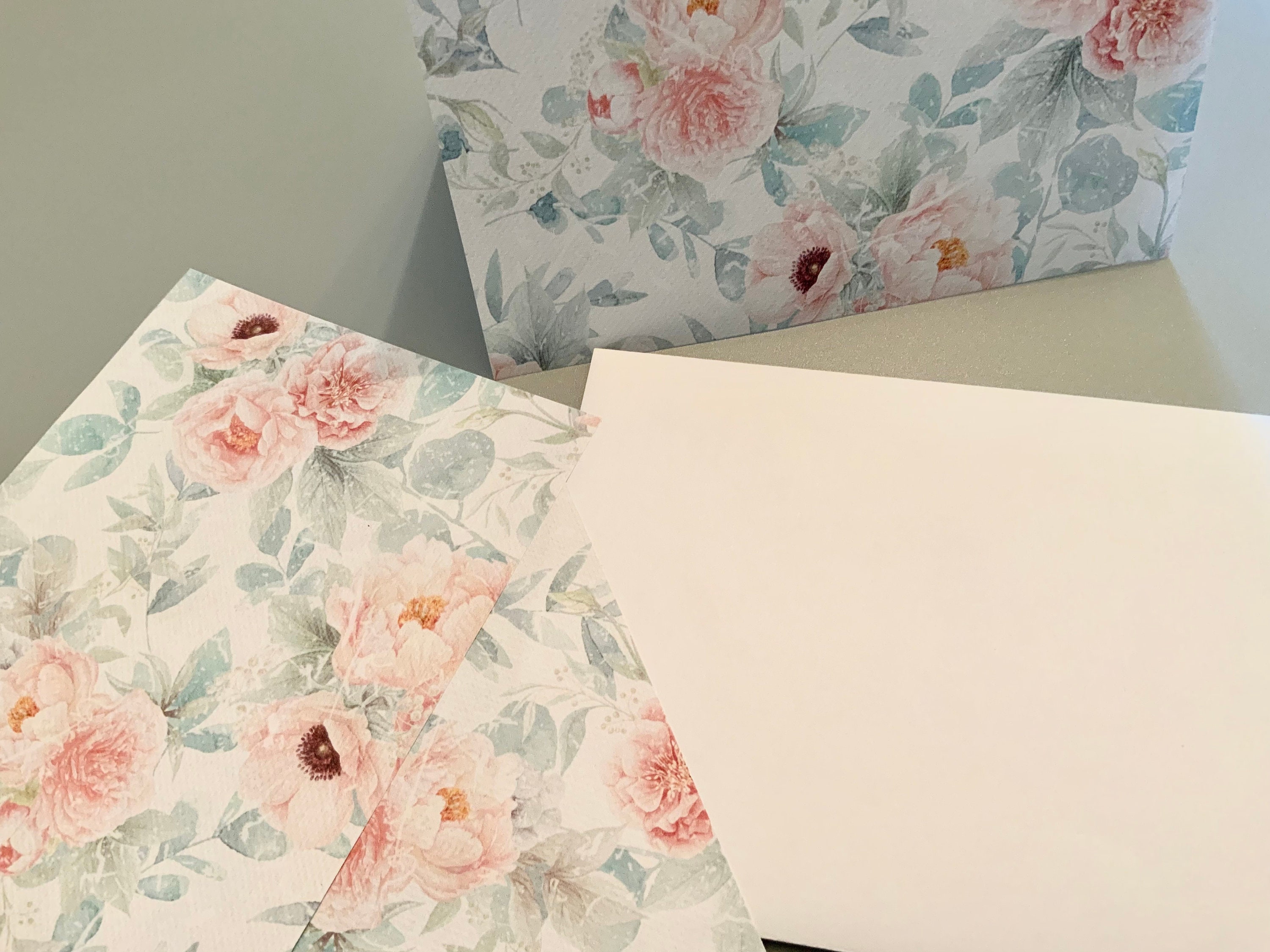 Delicate Note 5x7 Delicate Blooms Printable Flat Note Cards With Envelope 1539 ...