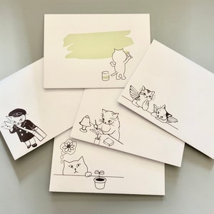 Set di 5 buste stampabili The Cats 5x7/Modello busta stampabile/Cancelleria per gatti/Download immediato/Posta lumaca/Buste per gatti