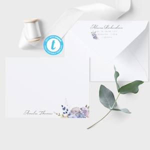 Druckbare bearbeitbare flache einseitige Notizkarte 5.5x4.25 mit Umschlag 4.375x5.75 Templett / Umschlagadressenvorlage / bearbeitbare Notizkarte / A