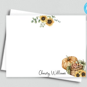 Herbst Kürbisse personalisierte druckbare bearbeitbare flache einseitige Hinweiskarte / 5,5 x 4,25 Templett / druckbare Umschlag / bearbeitbare Blumenkarte
