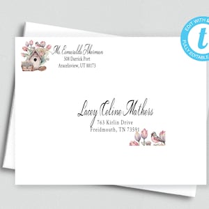 Printable Editable Address and Return Labels/Avery Label 5263 & 8160/Templett/Address Label Template/Custom Digital Address Label/ADDY 16