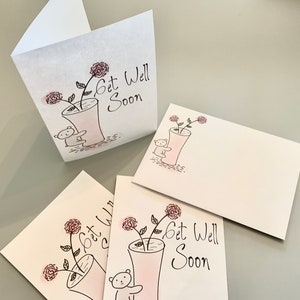 5x7 Get Well Soon Printable Flat Note Portrait Karte 1592/druckbare Briefumschlag/Sofort Download/printable Get Well Karte/Feel Better Karte