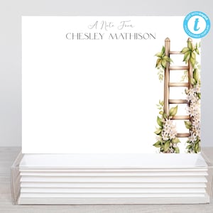 Floral Ladder Personalized Printable Editable Flat Single Sided Note Card /5.5x4.25 Templett/Printable Envelope/Editable Note Card/