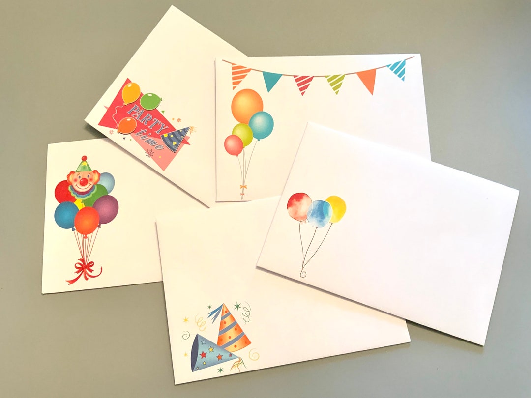 Set of 5 Printable Happy Birthday Envelopes 5x7/printable Envelope