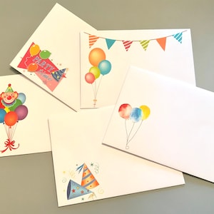 Set mit 5 druckbaren Happy Birthday-Umschlägen 5 x 7/druckbare Umschlagvorlage/Sofortiger Download/Einladungen/Schneckenpost/Geburtstagsumschläge