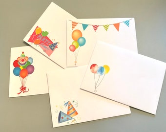 Set of 5 Printable Happy Birthday Envelopes 5x7/Printable Envelope Template/Instant Download/Invitations/Snail Mail/Birthday Envelopes