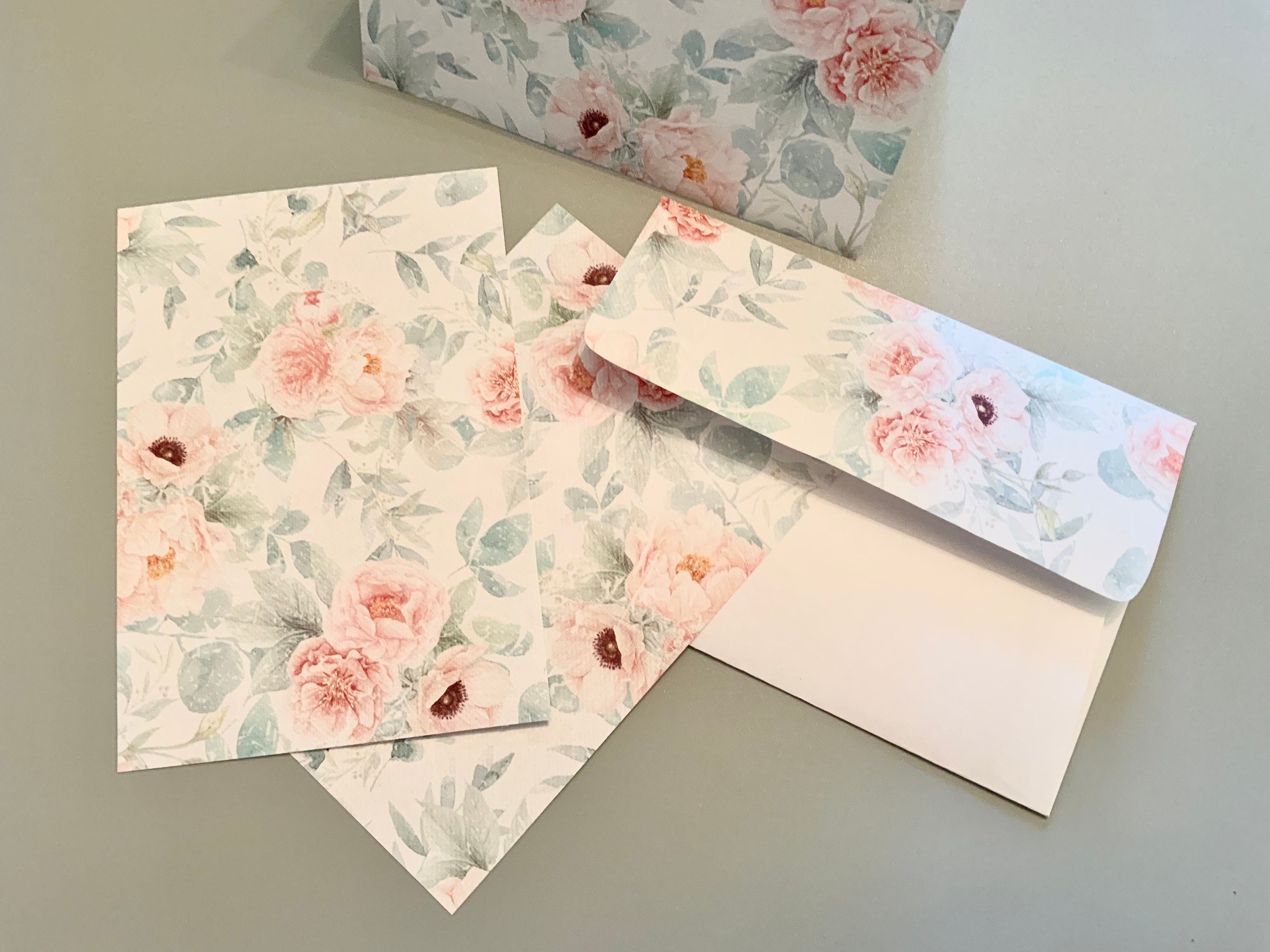 Delicate Note 5x7 Delicate Blooms Printable Flat Note Cards With Envelope 1539 ...