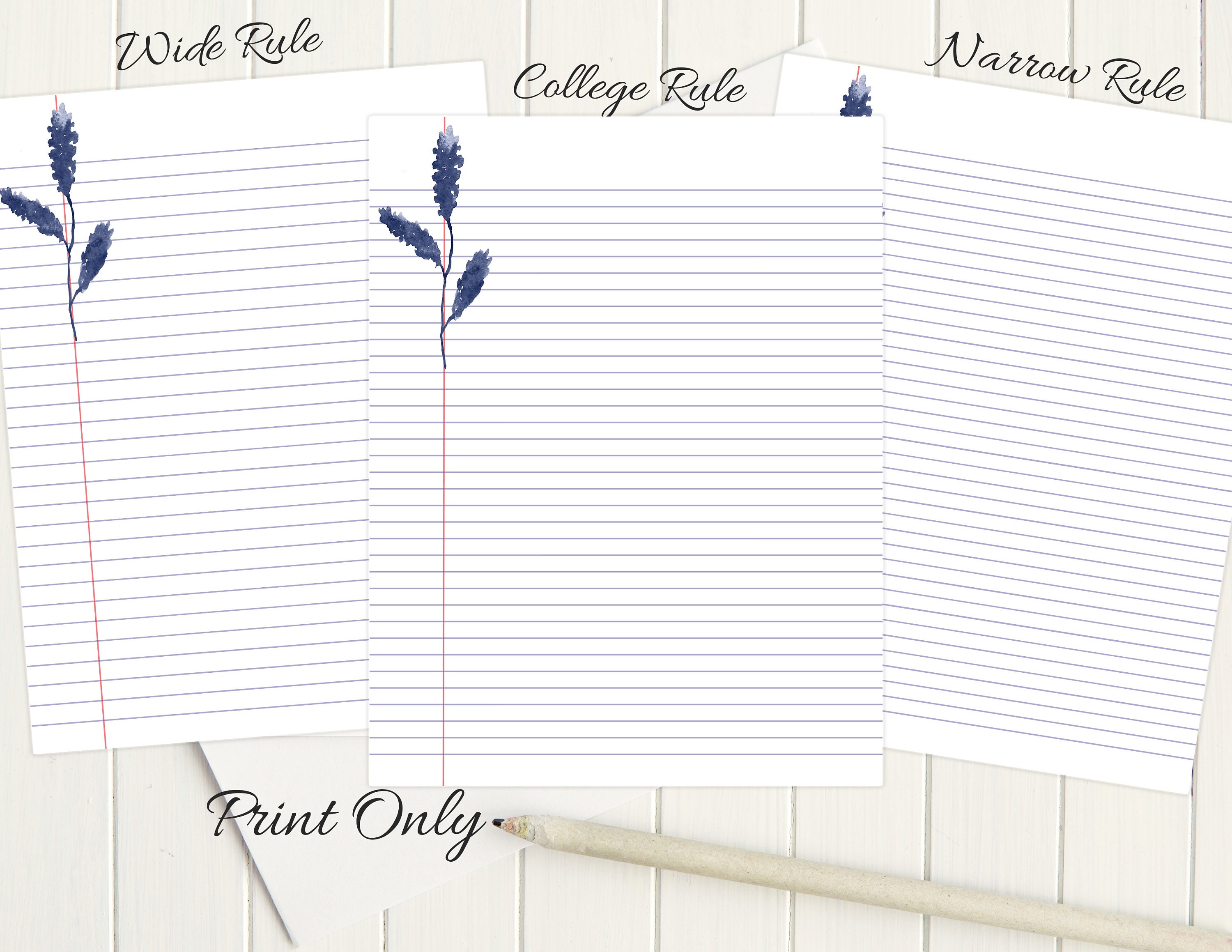 Paper Paper & Party Supplies Printable College Rule Stationery 8.5x11 ...