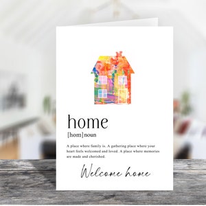 Cartão de nota plana retrato imprimível para casa 4x6 com envelope 1373/download instantâneo/cartão em branco imprimível/cartão de aquecimento de casa/novo cartão de casa