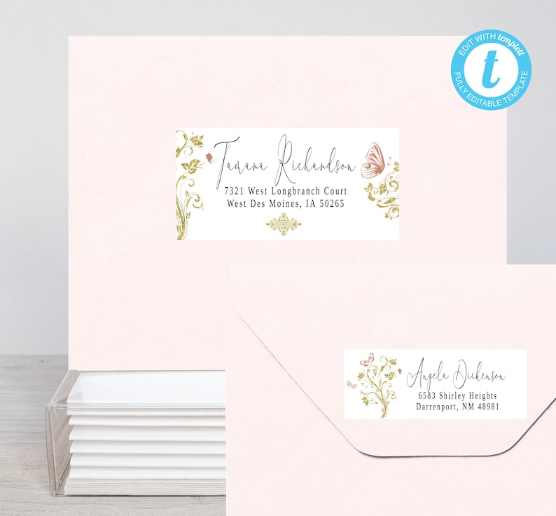 Printable Butterfly Address and Return Labels/avery Label 5263 & 8160
