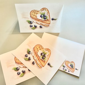15x7 Waffel Herz druckbare flache Grußkarten & Zeltkarte mit Umschlag 1596 / Sofortdownload / Druckbare Grußkarte / Druckbare Grußkarten