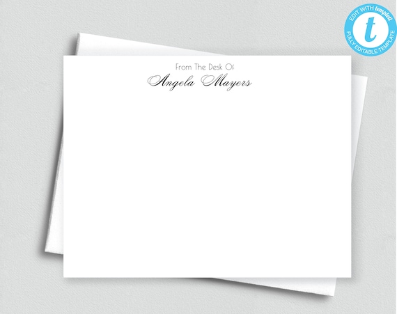 Printable White Note Cards & Envelopes