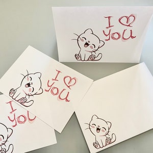 I Love You Imprimable 5x7 Flat Note Cards & Tent Card avec enveloppe 1605 / Téléchargement instantané / Love Note Card / I Love You Card / Carte romantique