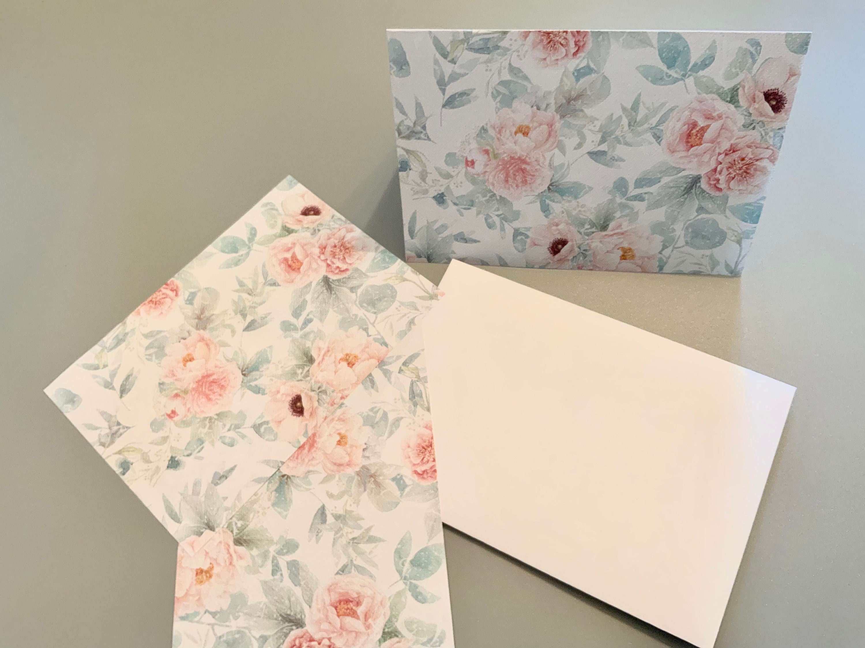 Delicate Note 5x7 Delicate Blooms Printable Flat Note Cards With Envelope 1539 ...