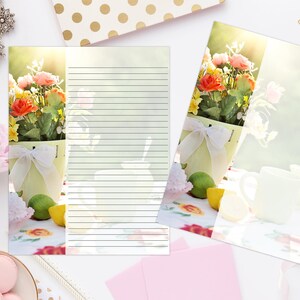 Summer Tea Printable Stationery 8.5x11 954/Printable Note Paper/Digital Paper/Printable Envelope/Printable Stationery/Printable Notes