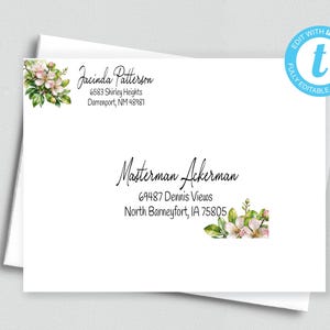 Printable Editable Address and Return Labels/Avery Label 5263 & 8160/Templett/Address Label Template/Custom Digital Address Label/ADDY 22
