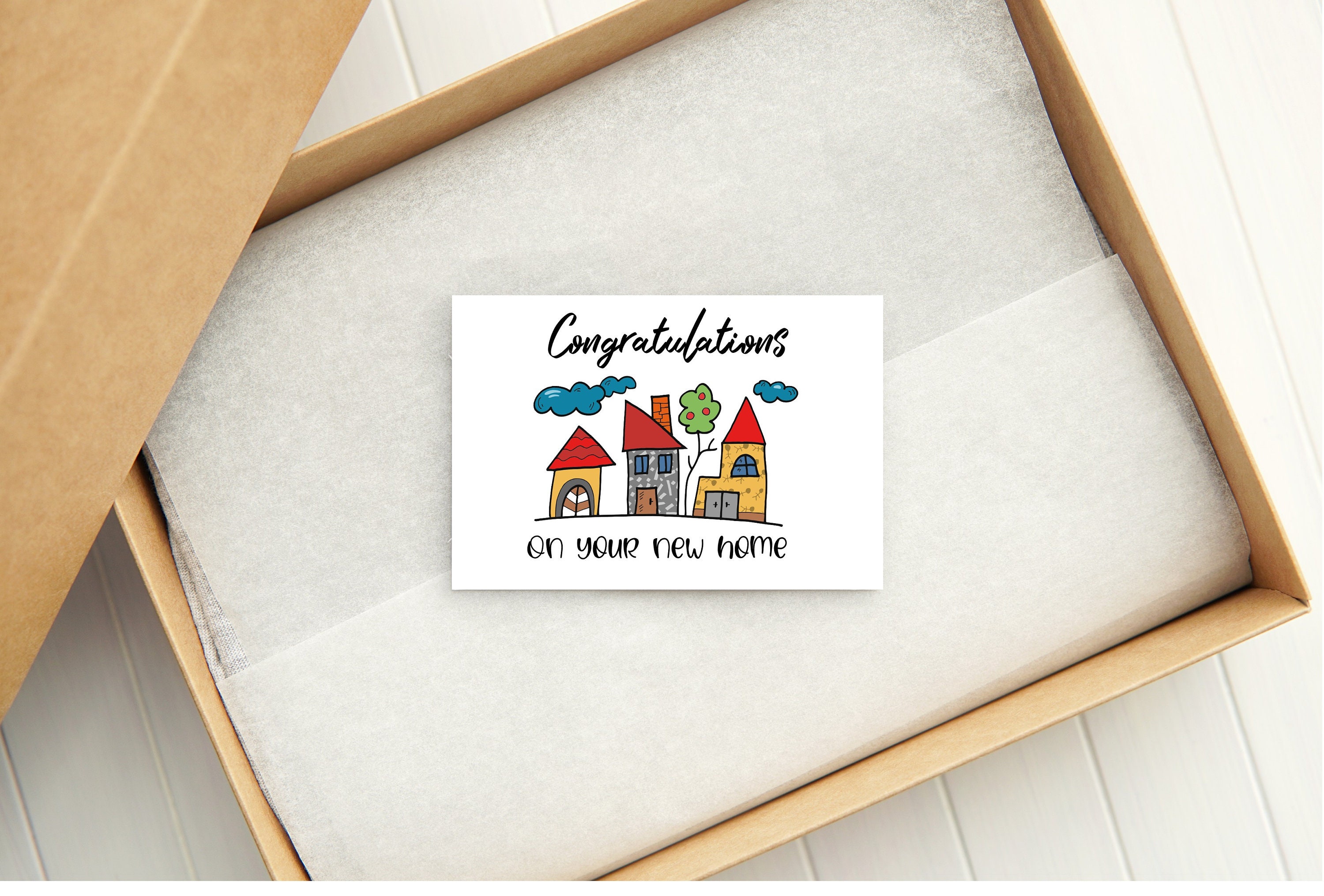 24 Sets Welcome To Your New Home Cards With Envelopes & Stickers | House-Shaped Greeting Cards For Real Estate Gifts