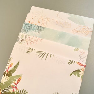 Set von 5 botanische Blüten druckbare Umschläge 5x7/druckbare Umschlag Vorlage/DIY Umschlag Vorlage/Instant Download/Einladungen/Snail Mail