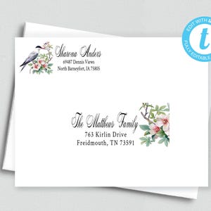 Printable Editable Address and Return Labels/Avery Label 5263 & 8160/Templett/Address Label Template/Custom Digital Address Label/ADDY 19