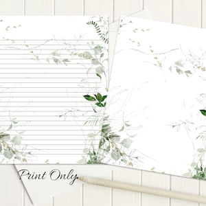 Papelaria para impressão Spring Botanical 8,5x11 1207/Papel para notas digitais/Envelope para impressão/Download instantâneo/Papelaria para impressão/Papel digital