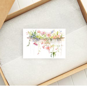 3.5x5 Soft Flowers Printable Flat Note Card & Tent Card STA-38/Printable Envelope/Instant Download/Printable Small Note Card/Stationery