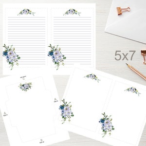 5x7 Lavendelblüten Schreibpapier Set 1545/Instant Download/Druckbares Schreibpapier/Druckbares Briefpapier Set