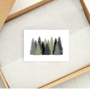 Carte de note plate imprimable d'arbres à feuilles persistantes et carte de tente 1279/Téléchargement instantané/Enveloppe imprimable/Carte de note imprimable bricolage/Carte de tente imprimable