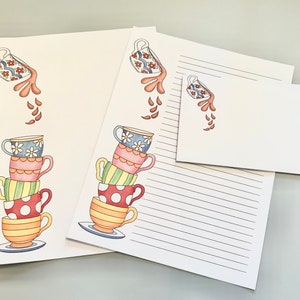 Teetasse Briefpapier mit Umschlag 8.5 x 11 179/Notiz Papier/Digitales Notiz Papier/Bedruckbares Briefpapier/Bedruckbares Papier/Briefumschlag/Instant Download/liniertes Papier