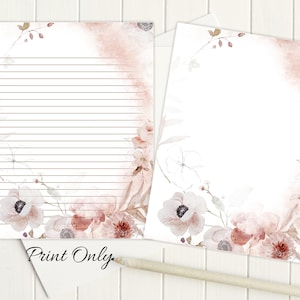 Vintage In Bloom Printable Stationery 8.5x11 1179/Printable Envelope/Instant Download/Digital Lined Paper/Writing Paper/Notes Pages