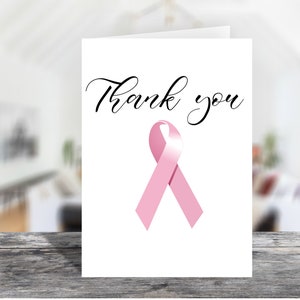 Afdrukbare 5 x 7 platte notitiekaart en portretkaart Breast Cancer Awareness 1505/Afdrukbare bedankkaart/afdrukbare borstkankerkaart