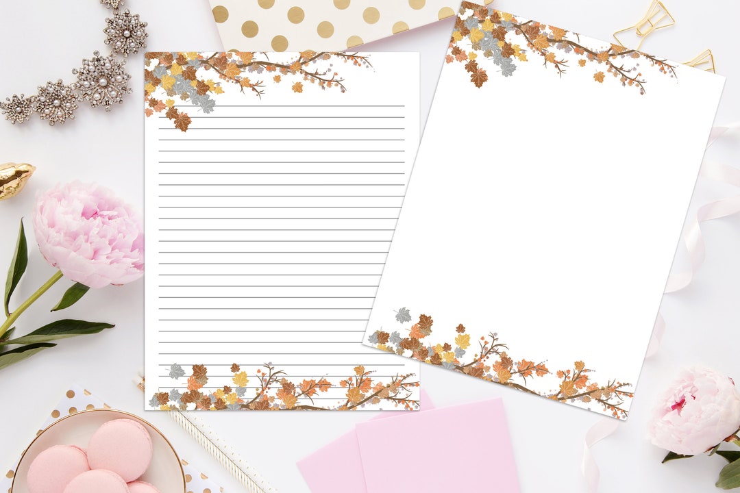Fall Foliage Printable Stationery With Envelope 8.5x11 998/printable ...