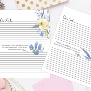 Lieve God Notitiepagina's Pastel Floral 8.5x11 817/Afdrukbare Bijbelnotities/Digitaal Gebedsdagboek/Gebedsdagboek/Faith Journal/Schriftaantekeningen