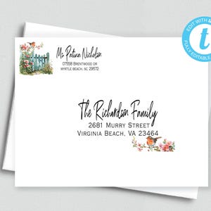 Printable Editable Address and Return Labels/Avery Label 5263 & 8160/Templett/Address Label Template/Custom Digital Address Label/ADDY 15
