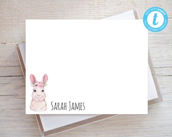 Personalized Printable Editable Flat Single Sided Note Card 1/5.5x4.25 Templett/Printable Envelope/Editable Note Card