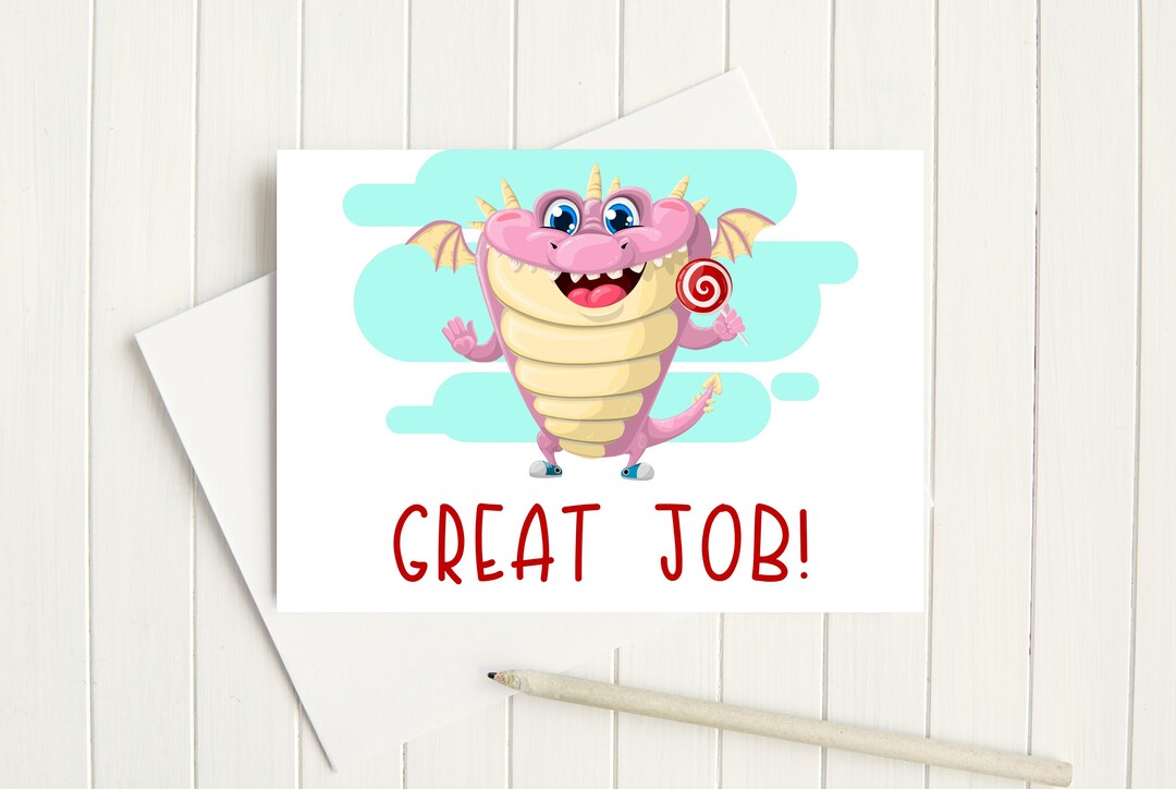 5x7 Good Job Printable Flat Note Card &amp; Tent Card With - Etsy