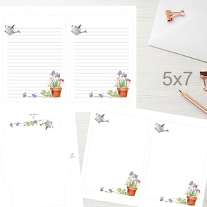 15x20 Blumentopf Set 1553 Schreibpapier Set 1553/Instant Download/Druckbares Briefpapier/Druckbares Briefpapier/Briefpapier Set