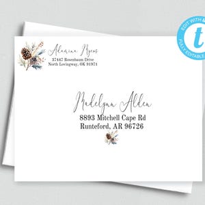 Printable Editable Address and Return Labels/Avery Label 5263 & 8160/Templett/Address Label Template/Custom Digital Address Label/ADDY 7