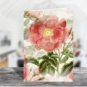 Carte de correspondance plate portrait imprimable Blossom 4 x 6 vintage avec enveloppe 1447/téléchargement instantané/carte de voeux modifiable/carte de voeux de tous les jours