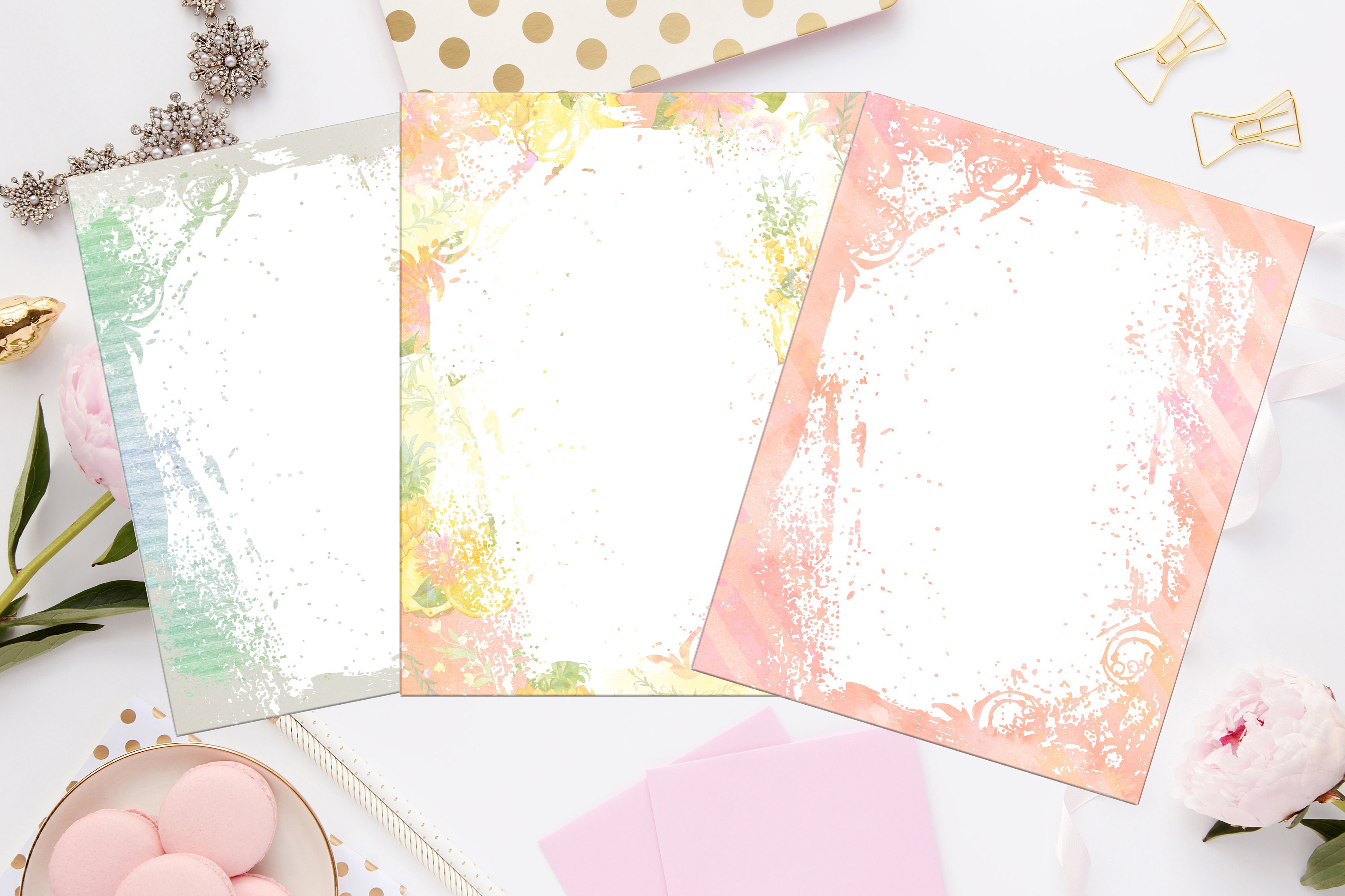 Printable Unlined Stationery Shabby Grunge 8.5x11 612/Instant | Etsy