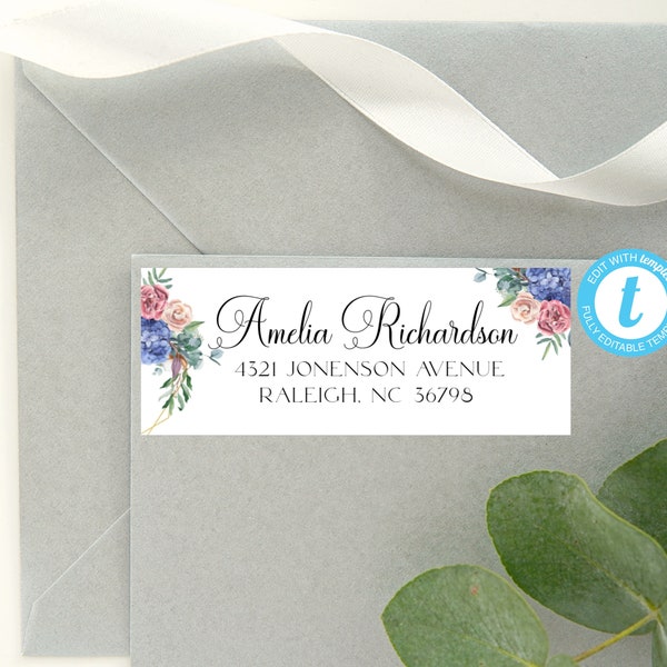 Return Address Labels Template Roses Printable Etsy Return Address Labels Template Roses Printable Etsy
