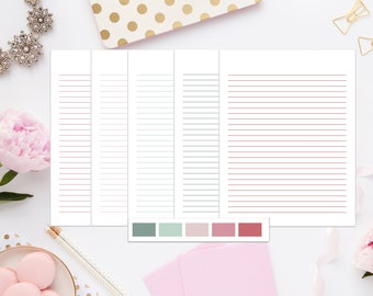 Color Palette 01 Printable Stationery with Envelope 8.5x11 440/Printable Note Paper/Printable Line Paper/Printable Stationery/Writing Paper