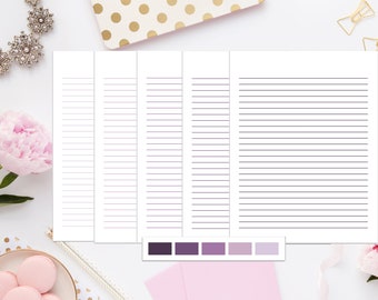 Color Palette 07 Printable Stationery 8.5x11 446/Printable Note Paper/Printable Line Paper/Printable Stationery/Digital Writing Paper