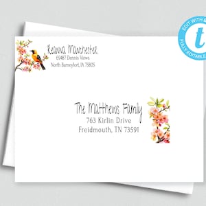Printable Editable Address and Return Labels/Avery Label 5263 & 8160/Templett/Address Label Template/Custom Digital Address Label/ADDY 20